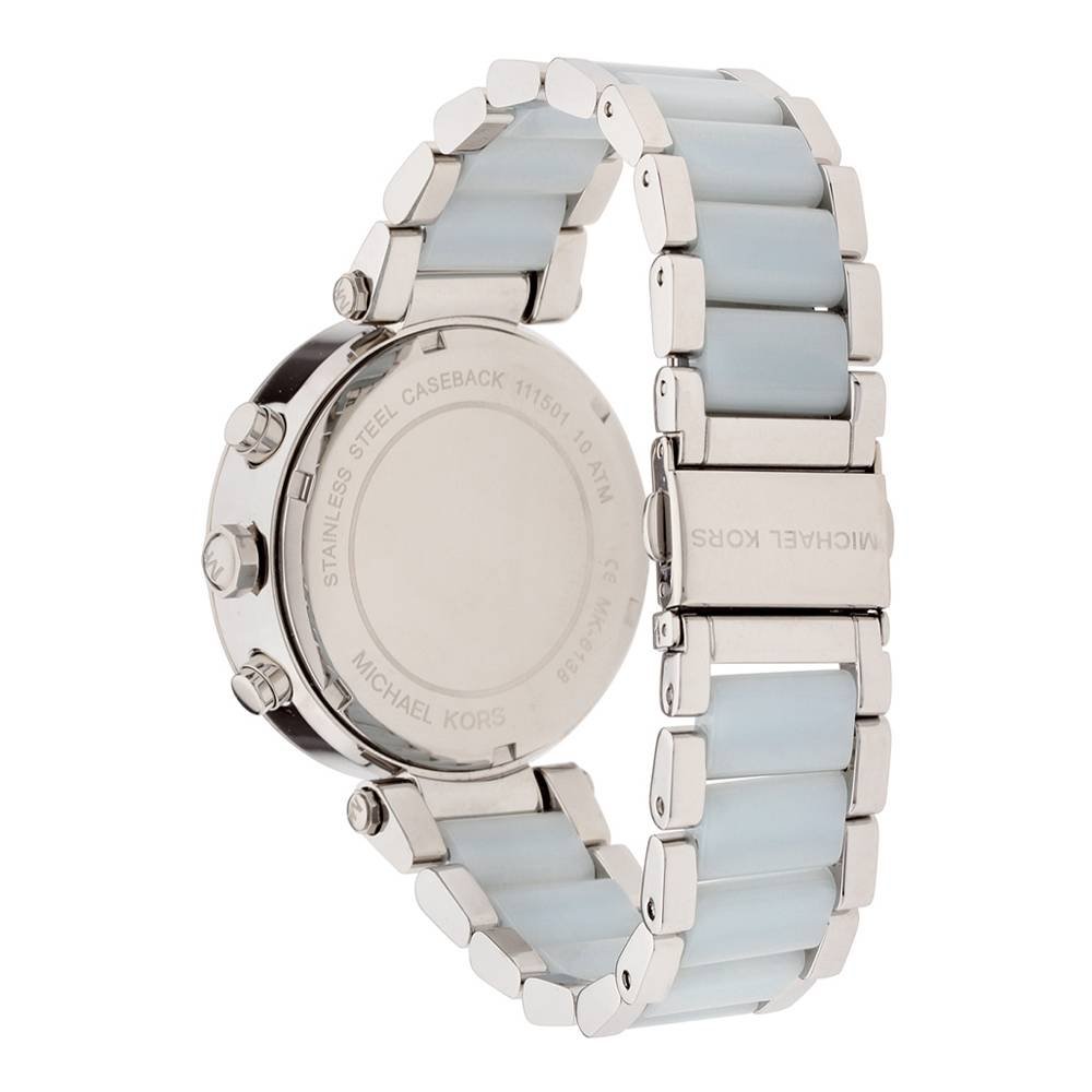 Michael Kors Parker White Dial Two Tone Steel Strap Watch for Women - MK6138