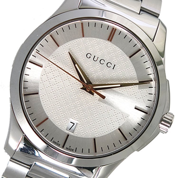 Gucci G Timeless Quartz Silver Dial Silver Steel Strap Unisex Watch - YA126442