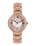 Fossil Virginia White Dial Rose Gold Steel Strap Watch for Women - ES3284