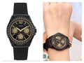 Guess Starlight Black Dial Black Rubber Strap Watch for Women - W0846L1