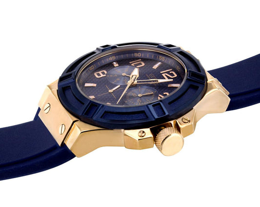 Guess Rigor Blue & Gold Dial Blue Silicone Strap Watch For Men - W0247G3