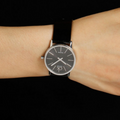 Calvin Klein Minimal Black Dial Black Leather Strap Watch for Women - K7622107