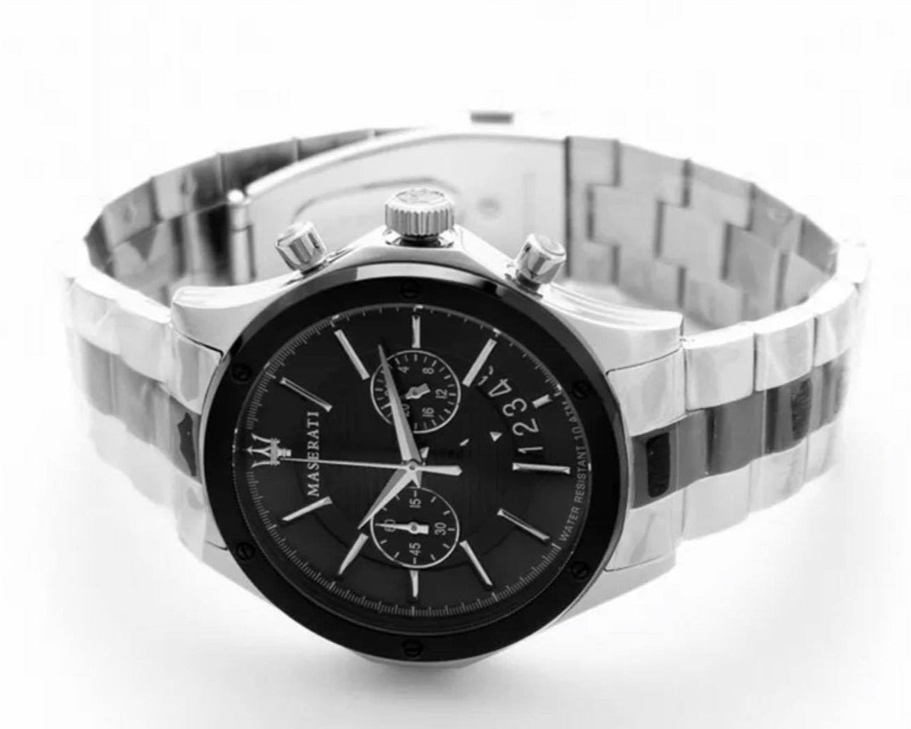 Maserati Circuito Chronograph Black Dial Two Tone Steel Strap Watch For Men - R8873627003