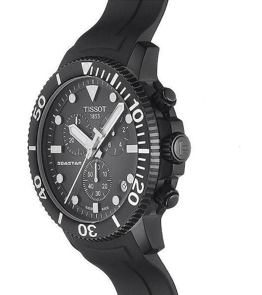 Tissot Seaster 1000 Chronograph Black Dial Black Rubber Strap Watch For Men - T120.417.37.051.02