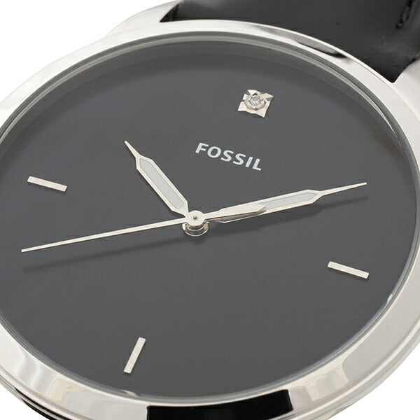 Fossil The Minimalist Carbon Series Black Dial Black Leather Strap Watch for Men - FS5497