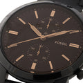 Fossil Goodwin Chronograph Black Dial Black Leather Strap Watch for Men - FS5585