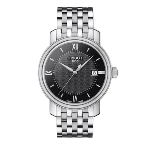 Tissot Bridgeport Small Black Dial Silver Steel Strap Watch For Women - T097.010.11.058.00