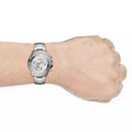 Fossil Bannon Multifunction Chronograph Silver Dial Silver Steel Strap Watch for Men - BQ2490