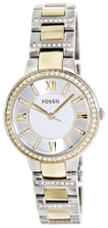 Fossil Virginia Silver Dial Two Tone Steel Strap Watch for Women - ES3503