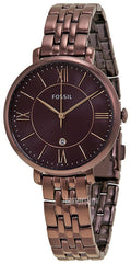 Fossil Jacqueline Brown Dial Brown Steel Strap Watch for Women - ES4100