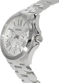 Fossil Cecile Multifunction Silver Dial Silver Steel Strap Watch for Women - AM4509