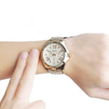 Fossil Cecile Multifunction Champagne Dial Gold Steel Strap Watch for Women - AM4510