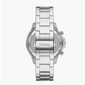 Fossil Bannon Multifunction Chronograph Silver Dial Silver Steel Strap Watch for Men - BQ2490