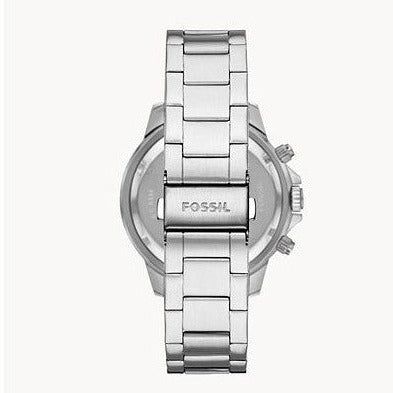 Fossil Bannon Multifunction Chronograph Silver Dial Silver Steel Strap Watch for Men - BQ2490