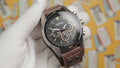 Fossil Coachman Chronograph Black Dial Brown Leather Strap Watch for Men - CH2891