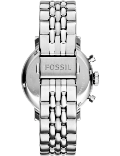 Fossil Boyfriend Chronograph Silver Dial Silver Steel Strap Watch for Women - ES2198