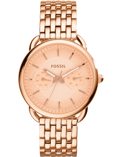 Fossil Tailor Rose Gold Dial Rose Gold Steel Strap Watch for Women - ES3713