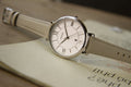 Fossil Jacqueline White Dial Beige Leather Strap Watch for Women - ES3793