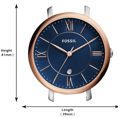 Fossil Jacqueline Date Luggage Blue Dial Brown Leather Strap Watch for Women - ES4274