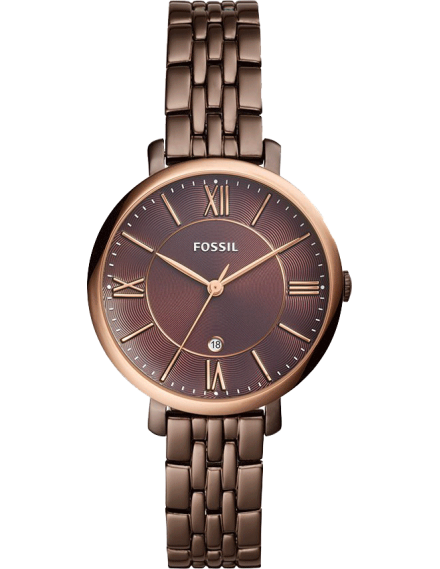 Fossil Jacqueline Brown Dial Brown Steel Strap Watch for Women - ES4275