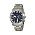 Fossil Pilot 54 Chronograph Navy Blue Dial Silver Steel Strap Watch for Men - FS5203