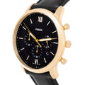 Fossil Neutra Chronograph Black Dial Black Leather Strap Watch for Men - FS5381