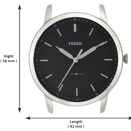 Fossil The Minimalist Three Hand Black Dial Black Leather Strap Watch for Men - FS5398