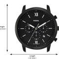 Fossil Neutra Chronograph Black Dial Black Steel Strap Watch for Men - FS5474