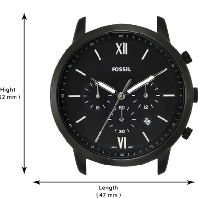 Fossil Neutra Chronograph Black Dial Black Steel Strap Watch for Men - FS5474