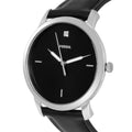 Fossil The Minimalist Carbon Series Black Dial Black Leather Strap Watch for Men - FS5497