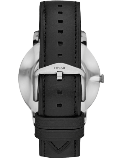 Fossil The Minimalist Carbon Series Black Dial Black Leather Strap Watch for Men - FS5497