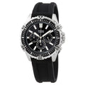 Fossil Garrett Chronograph Black Dial Black Rubber Strap Watch for Men - FS5624