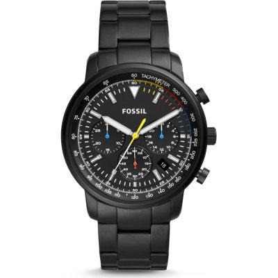 Fossil Goodwin Chronograph Black Dial Black Steel Strap Watch for Men - FS5413