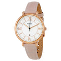 Fossil Jacqueline White Dial Pink Leather Strap Watch for Women - ES3988