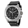 Fossil Modern Machine Chronograph Black Dial Black Leather Strap Watch for Men - FS4928