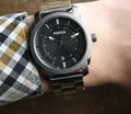 Fossil Machine Chronograph Black Dial Grey Steel Strap Watch for Men - FS4774