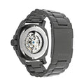 Fossil Modern Machine Automatic Silver Dial Black Steel Strap Watch for Men - ME3080