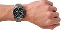 Fossil Bronson Chronograph Black Dial Silver Steel Strap Watch for Men - FS5710