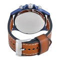 Fossil Nate Chronograph Blue Dial Brown Leather Strap Watch for Men - JR1504