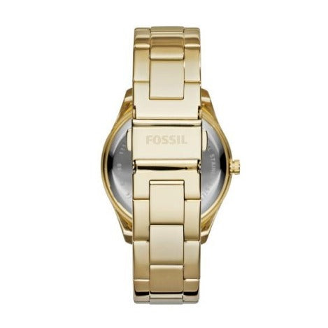 Fossil Stella Multifunction Gold Dial Gold Steel Strap Watch for Women - ES3589