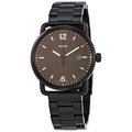 Fossil The Commuter Brown Dial Black Steel Strap Watch for Men - FS5277