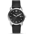 Fossil The Commuter Black Dial Black Leather Strap Watch for Men - FS5406