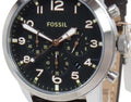 Fossil Pilot 54 Chronograph Black Dial Black Leather Strap Watch for Men - FS5181