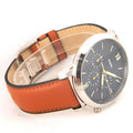 Fossil Neutra Chronograph Blue Dial Brown Leather Strap Watch for Men - FS5453