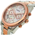 Fossil Perfect Boyfriend Mother of Pearl White Dial Two Tone Steel Strap Watch for Women - ES4135