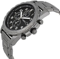 Fossil Dean Chronograph Black Dial Grey Steel Strap Watch for Men - FS4721