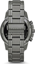 Fossil Dean Chronograph Black Dial Grey Steel Strap Watch for Men - FS4721