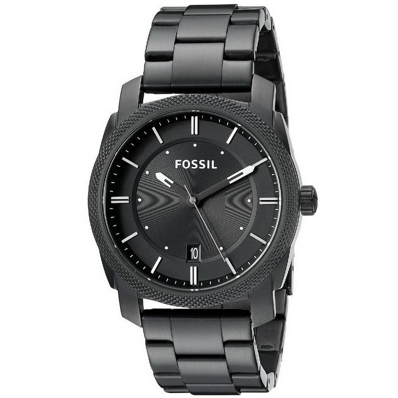 Fossil Machine Chronograph Black Dial Grey Steel Strap Watch for Men - FS4774