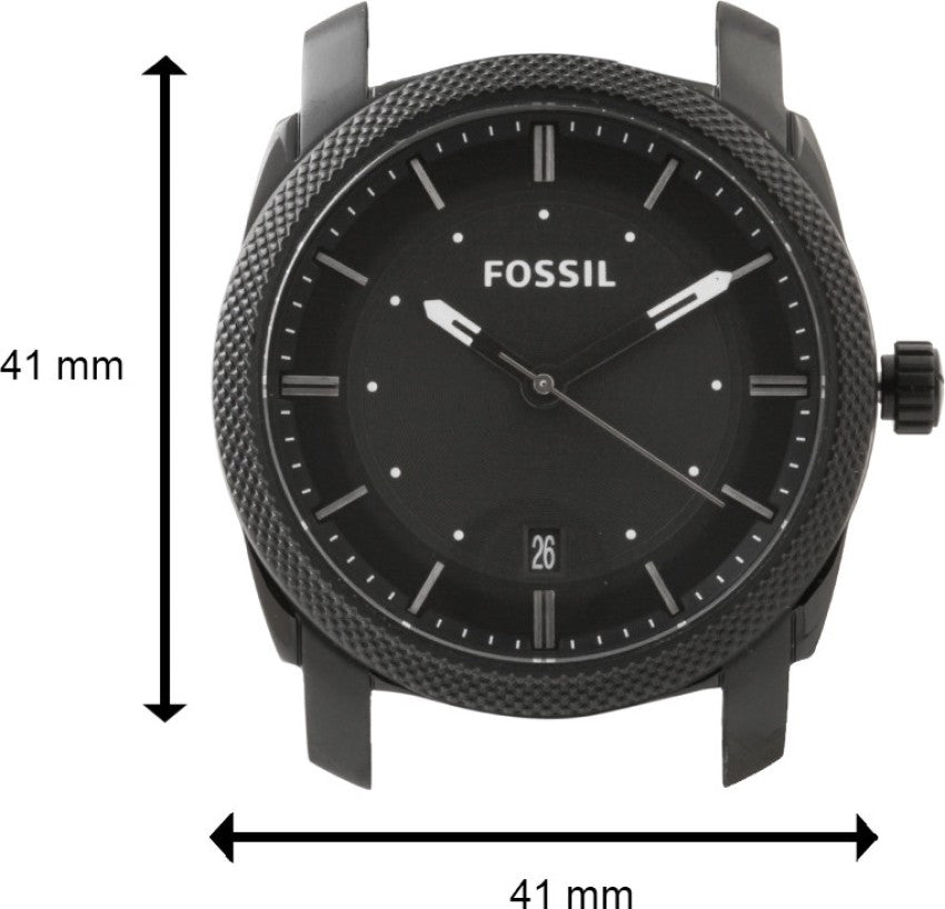 Fossil Machine Black Dial Black Steel Strap Watch for Men - FS4775