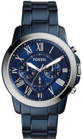 Fossil Grant Chronograph Blue Dial Blue Steel Strap Watch for Men - FS5230